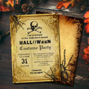 Invitation Déplaisante Araignées crâniennes Gothique Hallowee