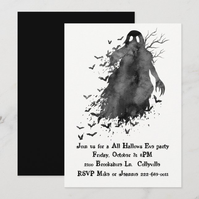 Invitation déplaisante de partie de Halloween de (Devant / Derrière)