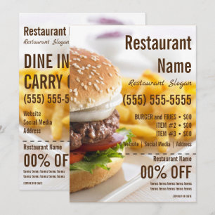 Invitation Dépliant Burger 5x7