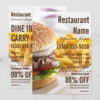 Invitation Dépliant Burger 5x7