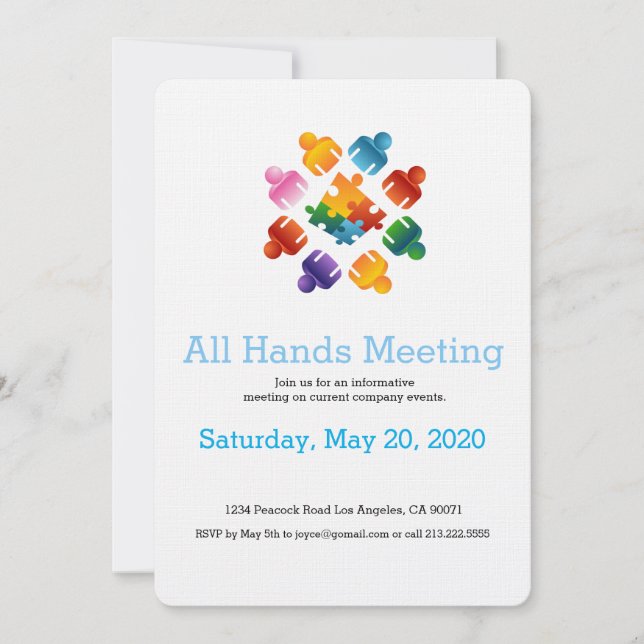 Invitation d'équipe de puzzle (Devant)