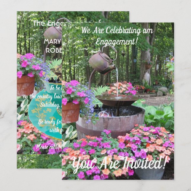 INVITATION DER GARTENENGAGEMENT-PARTEI EINLADUNG (Vorne/Hinten)