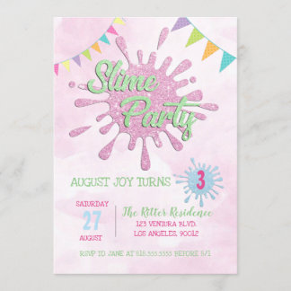 INVITATION DER PINK SLIME BIRTHDAY EINLADUNG