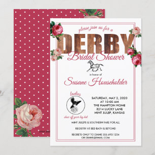 Invitation Derby Fête des mariées Horse Racing Roses