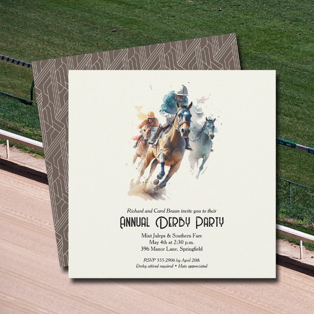 Invitation Derby Hors et Jockeys Party (Racehorses and Jockeys Derby Party Invitations - INSTANT DOWNLOAD and/or PRINTED or both!)