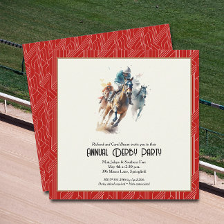 Invitation Derby Hors et Jockeys Red Party