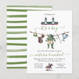 Invitation Derby Horse Racing Baby shower Clothesline