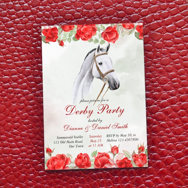 Invitation Derby party, cheval, élégante fête équestre (Créateur téléchargé)