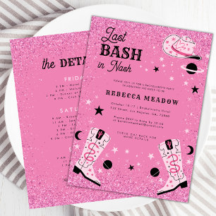 Invitation Dernier Bassin rose Glam à Nash Nashville Bachelor