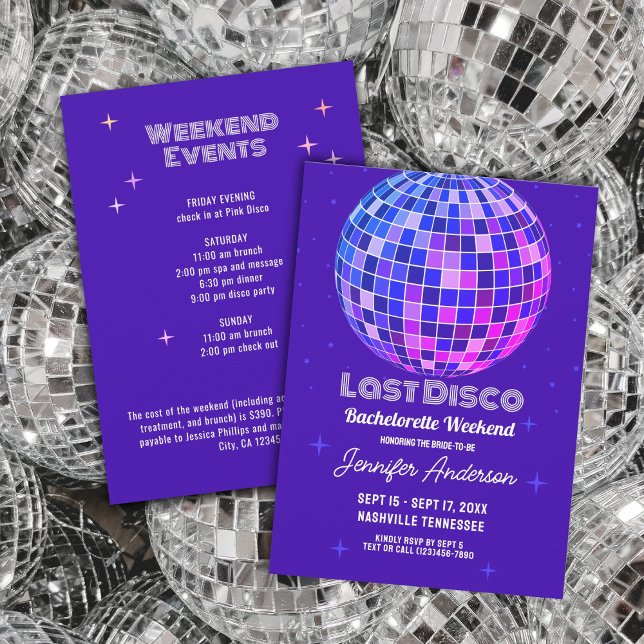 Invitation Dernier Disco les années 70 Retro Space Bacheloret (Créateur téléchargé)