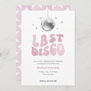 Invitation Dernier Disco, soirée bachelorette rétro disco