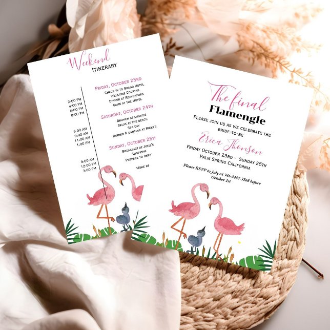 Invitation Dernier Flamengo Bachelorette & itinéraire week-en (Créateur téléchargé)