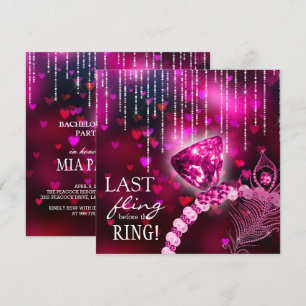 Invitation Dernier Fling avant l'anneau Bachelorette Rose