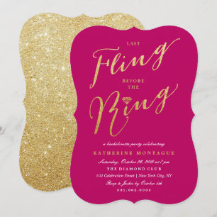 Invitation Dernier Flirt Avant La Bague Chic Fête de Fiançail