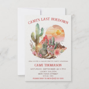 Invitation Dernier Hoedown, Western, Cowgirl Bachelorette Par
