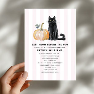 Invitation Dernier miaulement Chat noir Halloween Enterrement