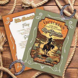 Invitation Dernier Ride Rodéo Cowgirl Bachelorette Party