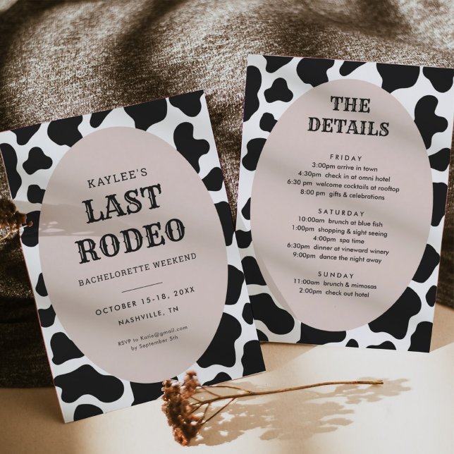 Invitation Dernier Rodeo Cowgirl Bachelorette Week-end Itinér (Créateur téléchargé)