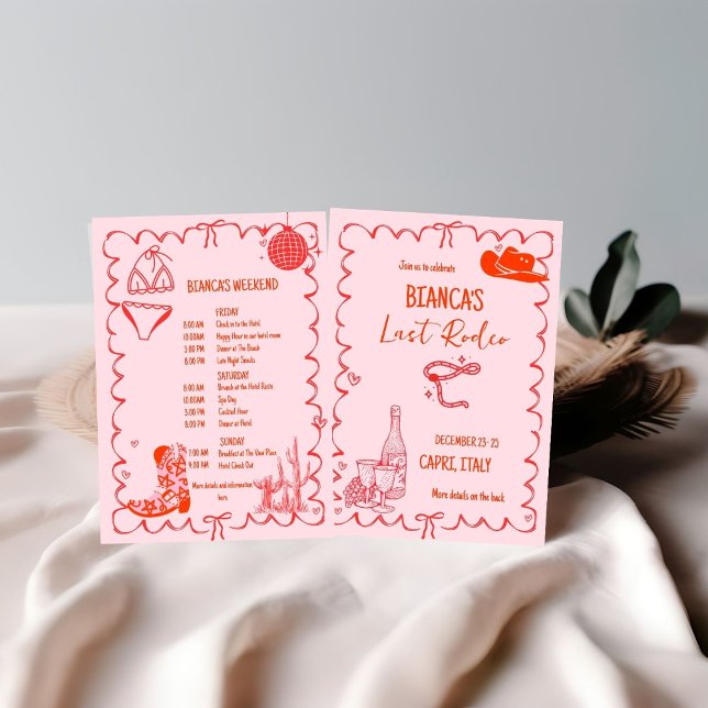 Invitation Dernier rodéo Nashville Bachelorette Weekend Party (Créateur téléchargé)