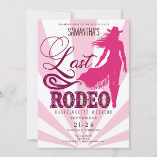 Invitation Dernier Rodeo Rose Cowgirl Nash Bash Bachelorette