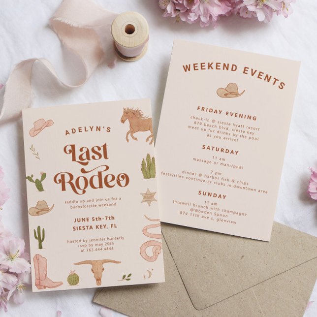Invitation Dernier Rodeo Western Bachelorette Party (Créateur téléchargé)