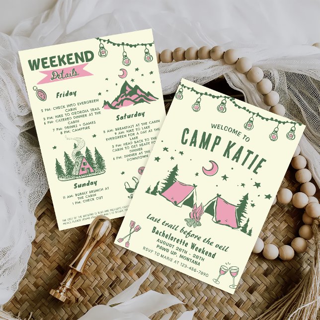 Invitation Dernier Sentier Avant Le Camp Veil Bachelorette Pa (Créateur téléchargé)