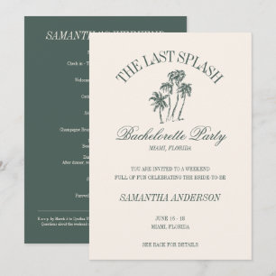 Invitation Dernier Splash Beach Bachelorette Logo Voyage pour