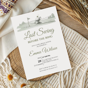 Invitation Dernier Swing avant la Baby Shower Vert Sauge Ring