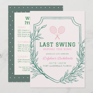 Invitation Dernier Swing Avant l'Anneau Tennis Enterrement de