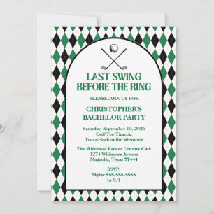 Invitation Dernier Swing avant l'enterrement de vie de garçon
