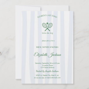 Invitation Dernier Swing Country Club Bleu Rayé Baby Shower
