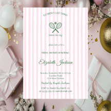 Dernier Swing Rose Vert Rayé Baby Shower Mariée