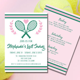 Invitation Dernier Swing Tennis Country Club Bachelorette