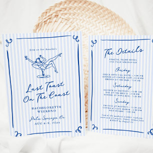 Invitation Dernier Toast du Weekend Bleu Dessiné avec Fantais