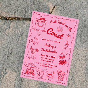 Invitation Dernier Toast Rose Sur La Côte Bachelorette Week-E