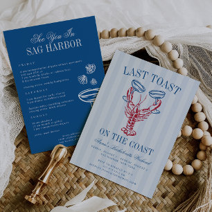 Invitation Dernier Toast sur la Côte Bachelorette Itinéraire