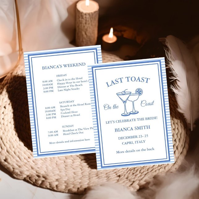 Invitation Dernier toast sur la côte Bachelorette Week-end de (Créateur téléchargé)