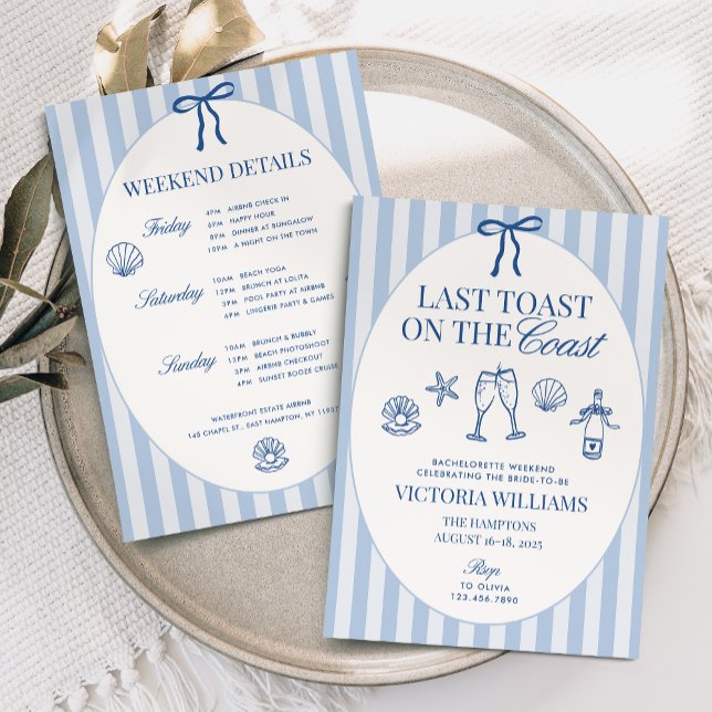 Invitation Dernier Toast sur la Côte Itinéraire de la Bachelo (Créateur téléchargé)