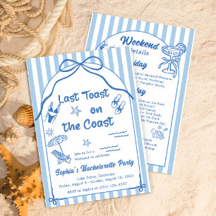 Invitation Dernier Toast Sur La Côte Week-end Enterrement de