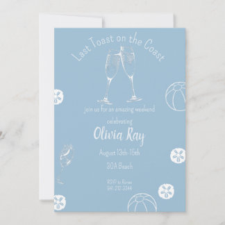 Invitation Dernier Toast sur la hower de bachelloretteoes côt
