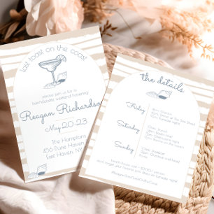 Invitation Dernier toast sur la plage de la Côte Bachelorette