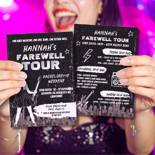 Invitation Dernier Tour Punk Rock Band Bachelorette Week-end