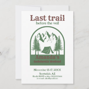 Invitation Dernier Trail Camp Bachelorette Itinéraire Week-en