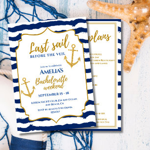 Invitation Dernier voile avant le week-end de la mariée côtiè