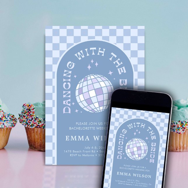 Invitation Dernier week-end de fête de bachelorette Disco de  (Créateur téléchargé)