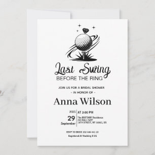 Invitation Dernière balançoire avant la douche de mariage de 