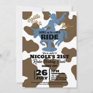 Invitation Dernière chevauchée en jean Cowgirl Fête d'anniver