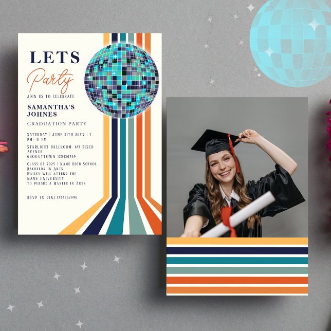 Invitation Dernière danse Retro Graduation Party Photo (Créateur téléchargé)