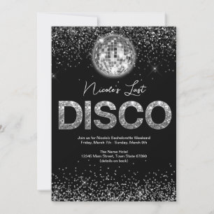 Invitation Dernière Disco Glamour Bachelorette Week-end