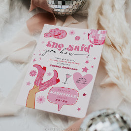 Invitation Dernière Disco Rodeo Bachelorette Party Nash Bash